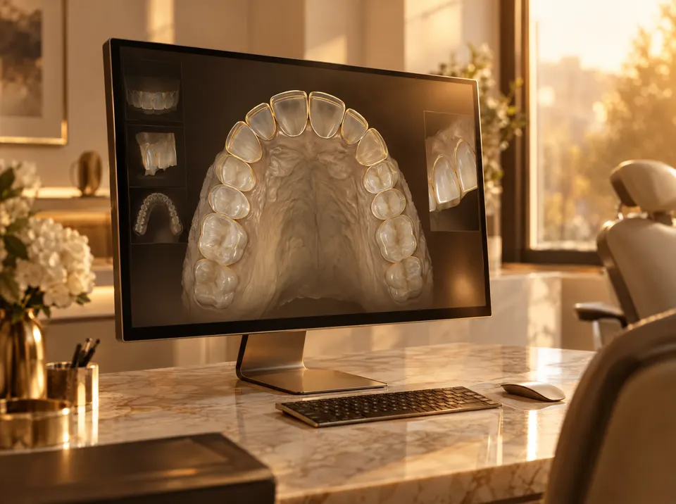 Monitor com o projeto digital do sorriso